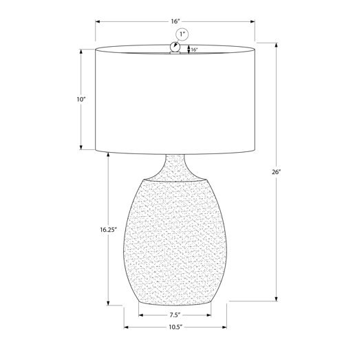 Ivy Bronx Lighting, 26"H, Table Lamp, Ivory / Cream Shade, Cream Resin, Contemporary Wayfair